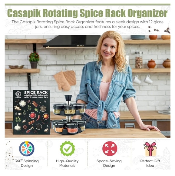 Rotating Spice Rack Organizer - Picture 2 of 7